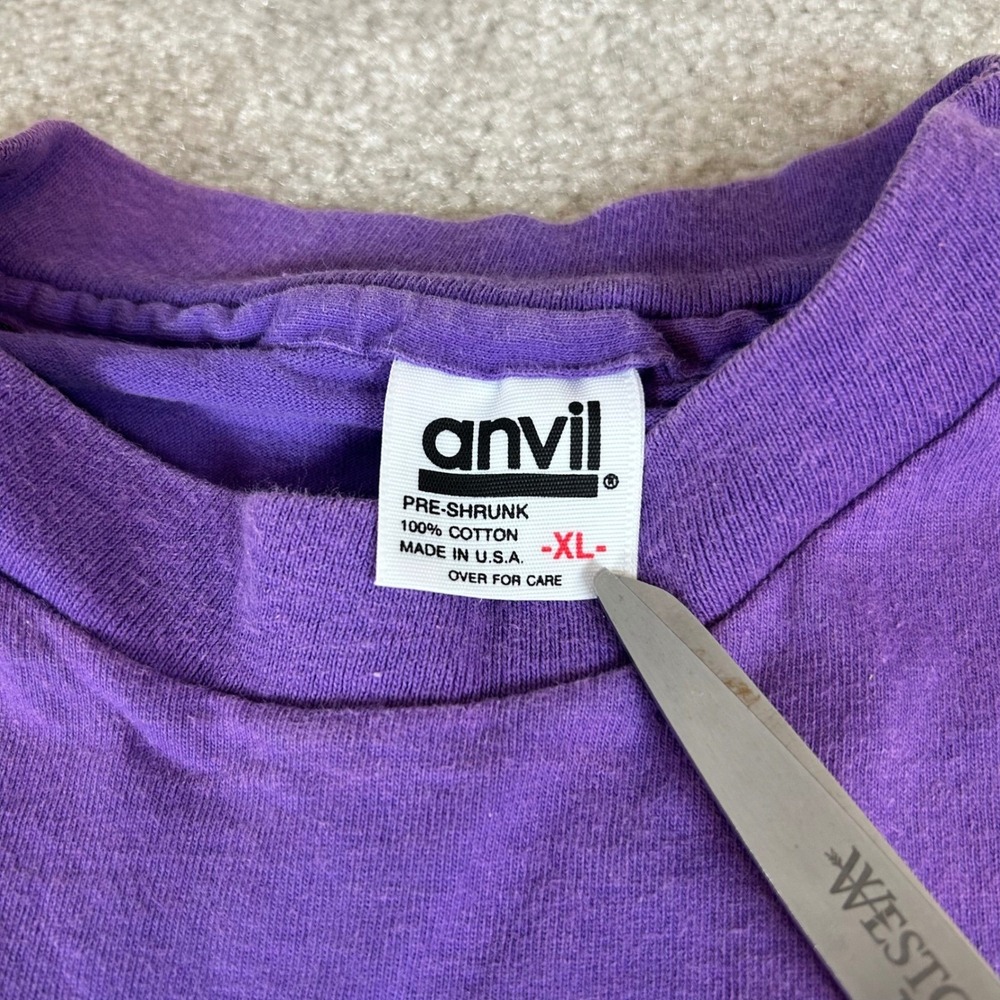 Vintage‎ 90s Jesus T-Shirt Men's XL Purple Yes Lets Go The Continentals USA Made - Picture 6 of 11